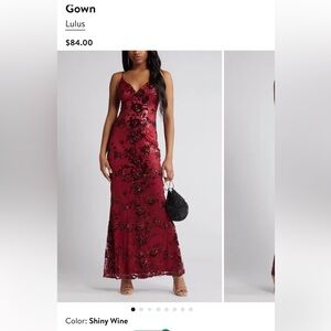 Lulus Shiny Wine Formal Dress size Medium